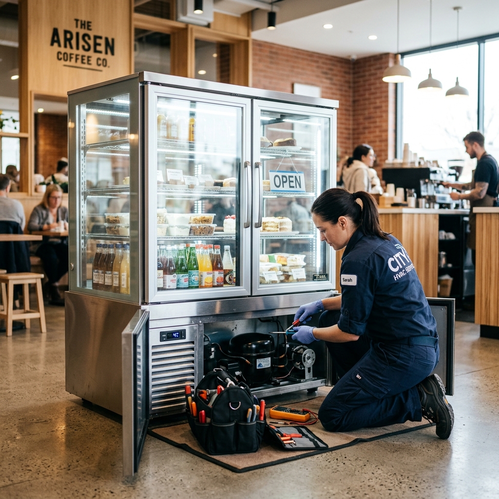 Commercial display chiller maintenance